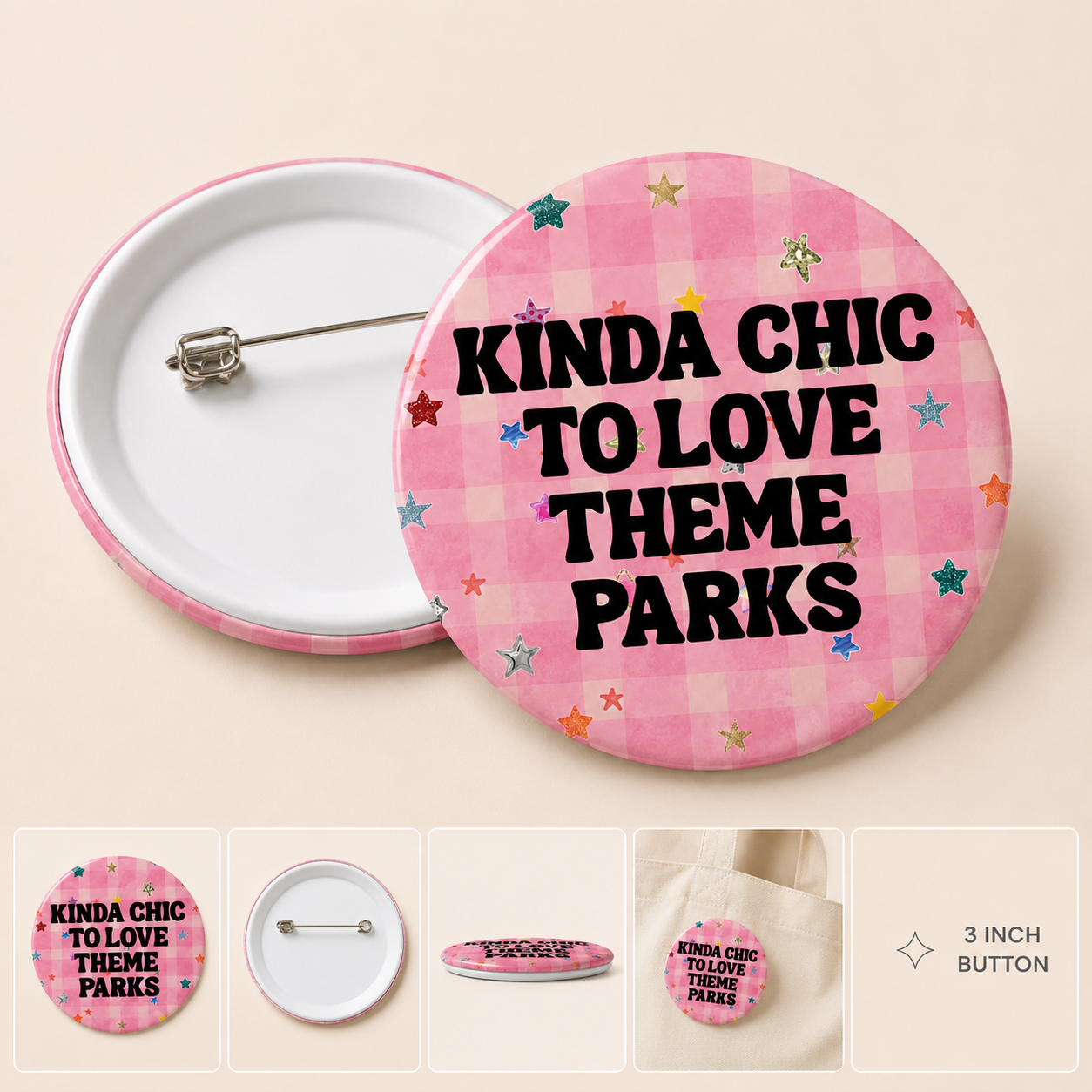 Kinda Chic Theme Park Button